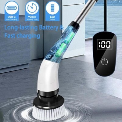 Motorized Rotary Scrubber Power Scrubber Cordless Cleaning Brush